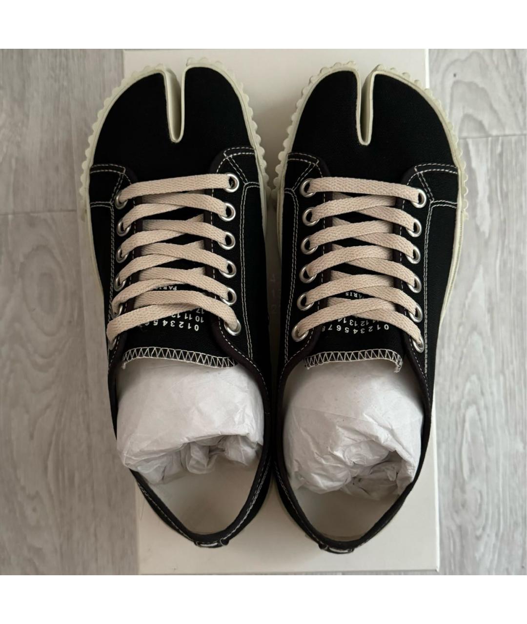 MAISON MARGIELA Черные текстильные кеды, фото 3