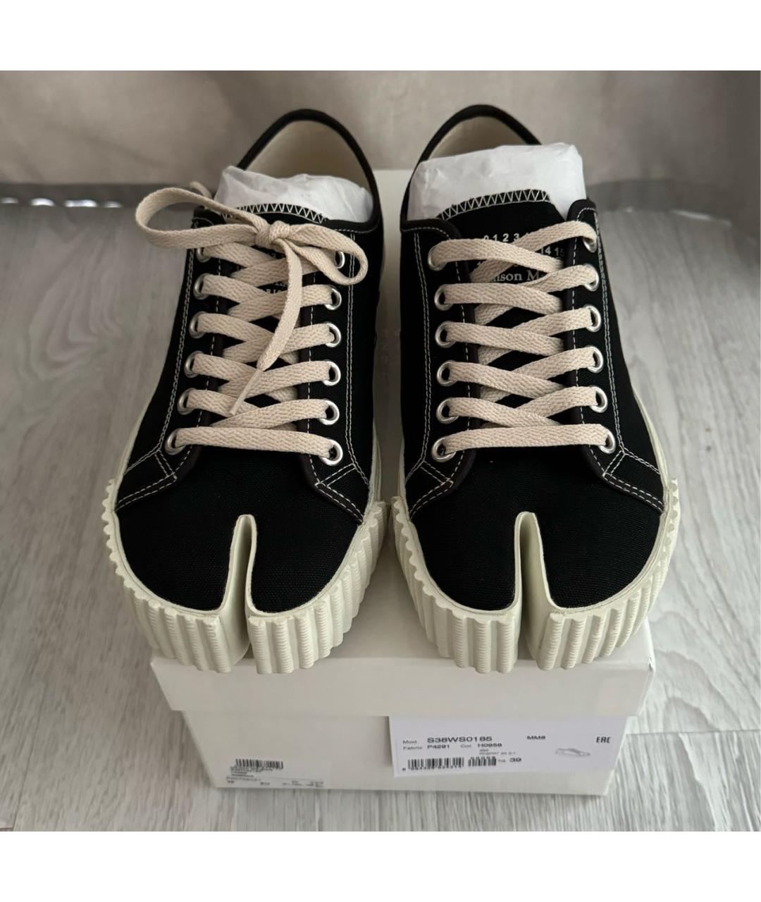 MAISON MARGIELA Черные текстильные кеды, фото 2