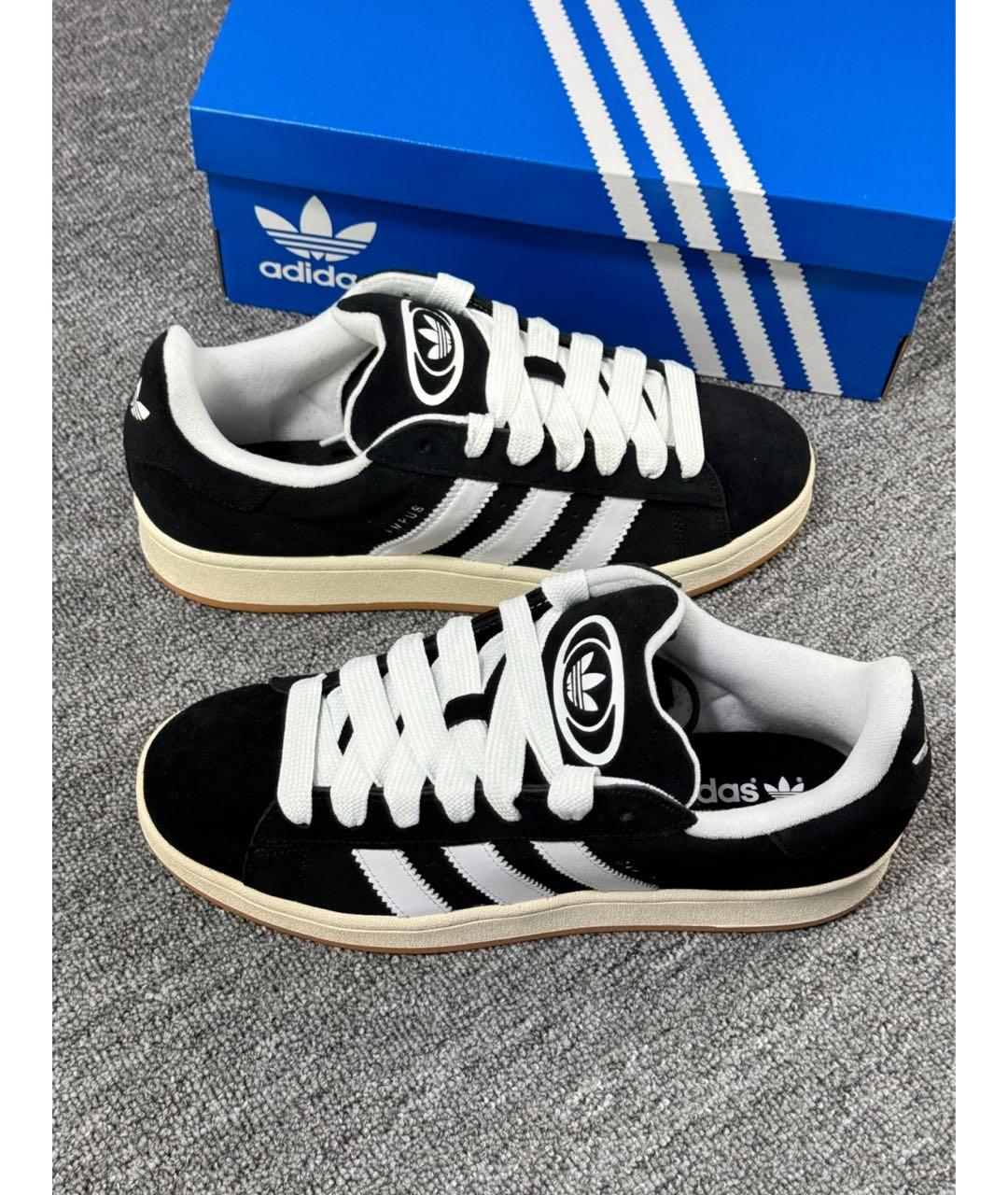 ADIDAS Черные замшевые низкие кроссовки / кеды, фото 3