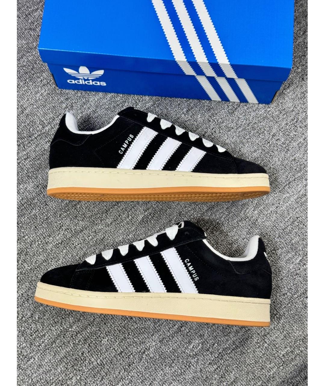 ADIDAS Черные замшевые низкие кроссовки / кеды, фото 2