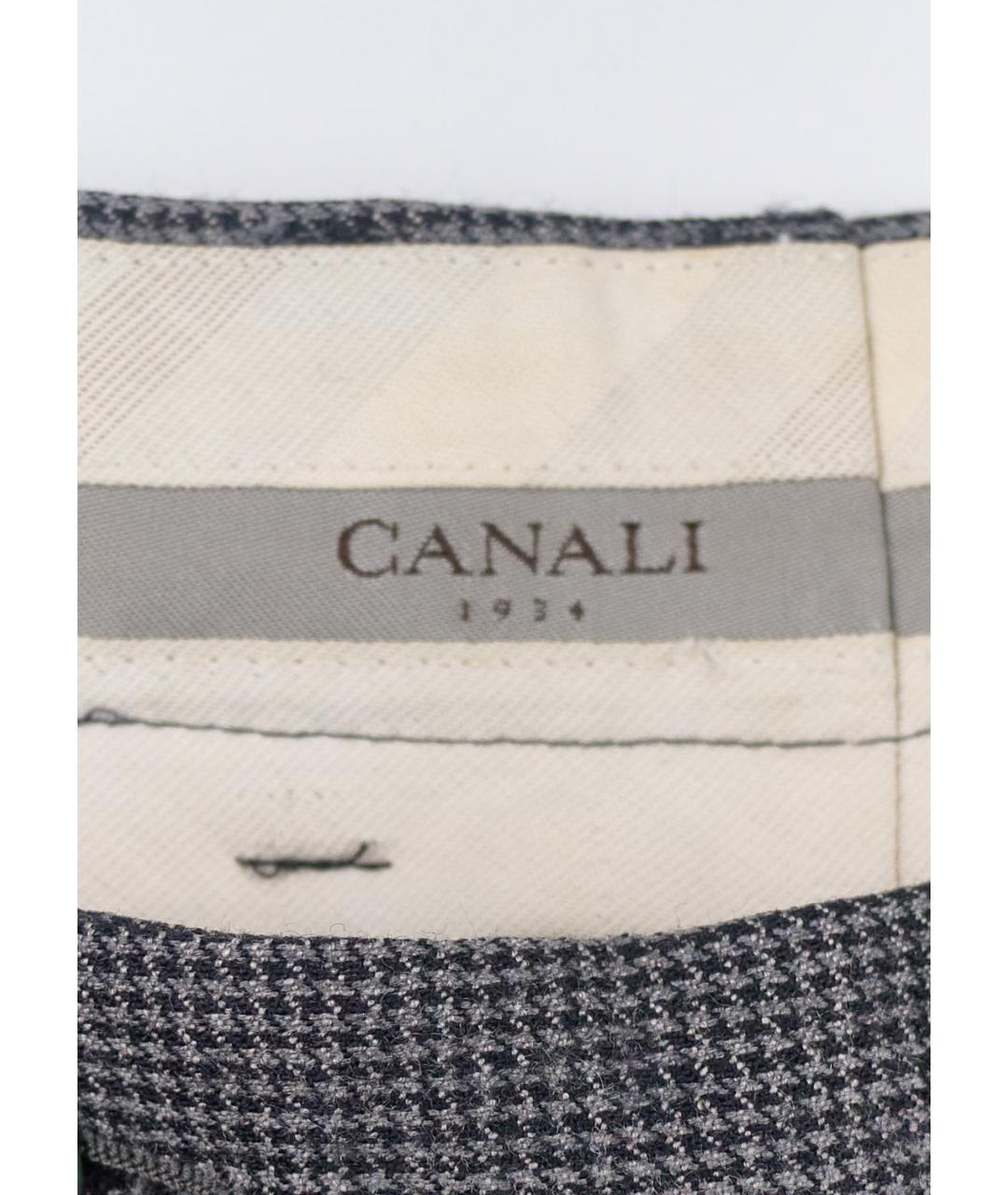CANALI Серые шерстяные повседневные брюки, фото 3