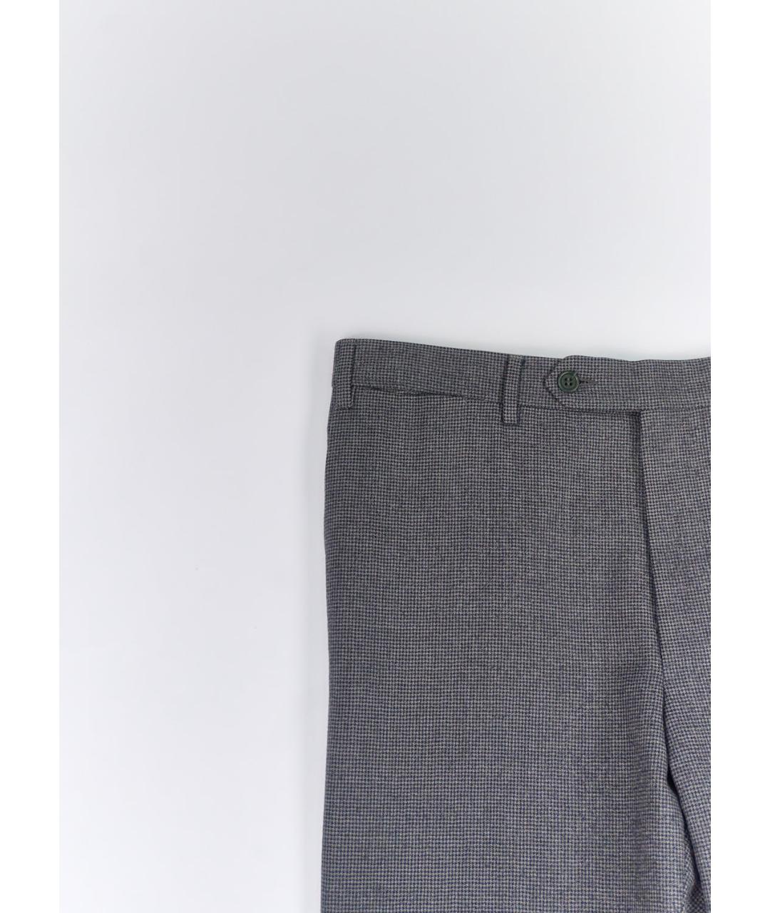 CANALI Серые шерстяные повседневные брюки, фото 4