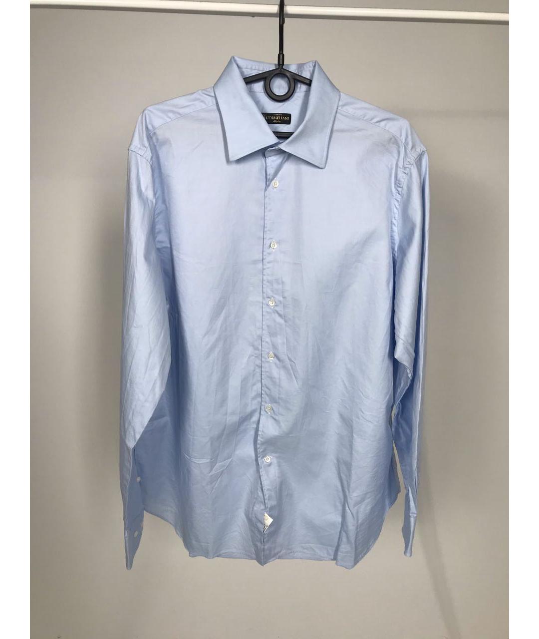 CORNELIANI Голубая хлопковая классическая рубашка, фото 5