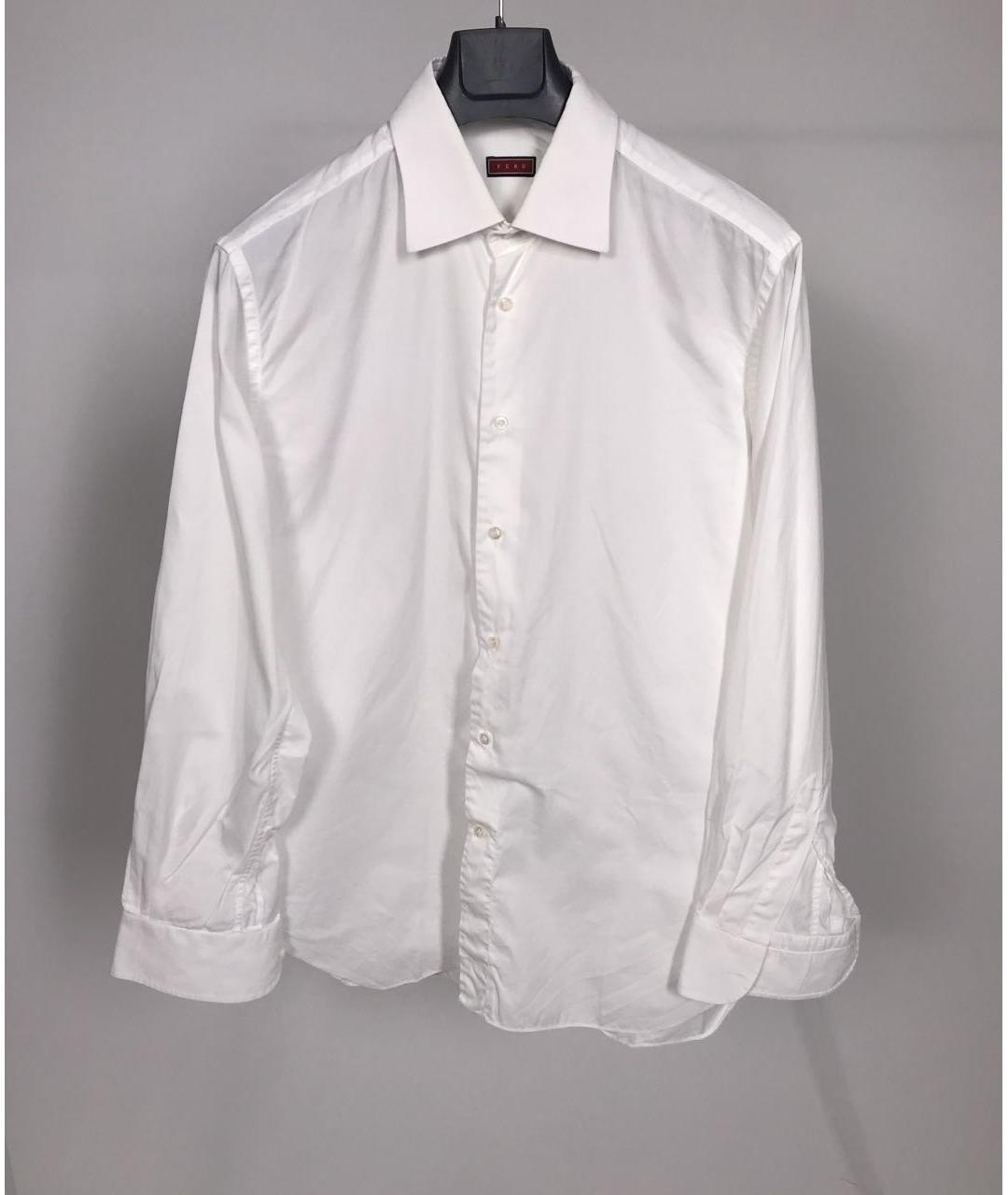 FERU Белая хлопковая классическая рубашка, фото 5