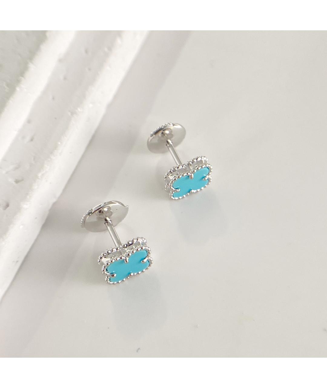 VAN CLEEF & ARPELS Бирюзовые серьги из белого золота, фото 3