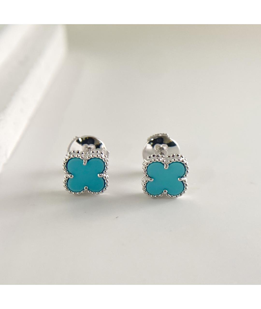 VAN CLEEF & ARPELS Бирюзовые серьги из белого золота, фото 6