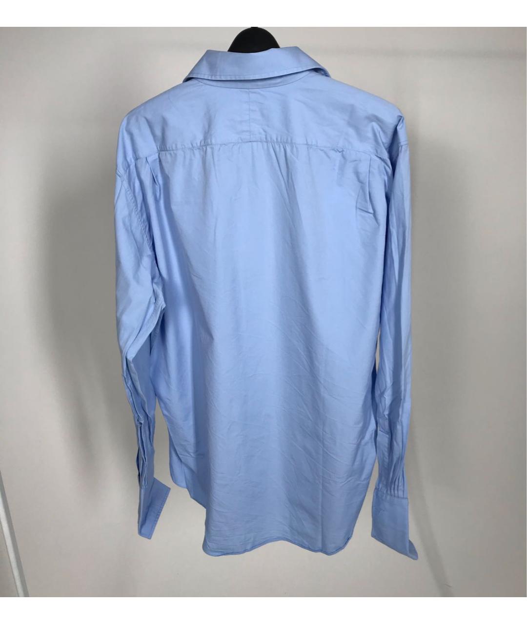 HERMES Голубая хлопковая классическая рубашка, фото 4