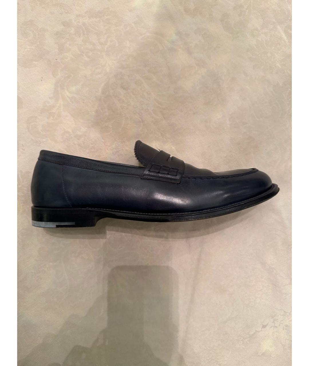 GIORGIO ARMANI Темно-синие кожаные туфли, фото 5