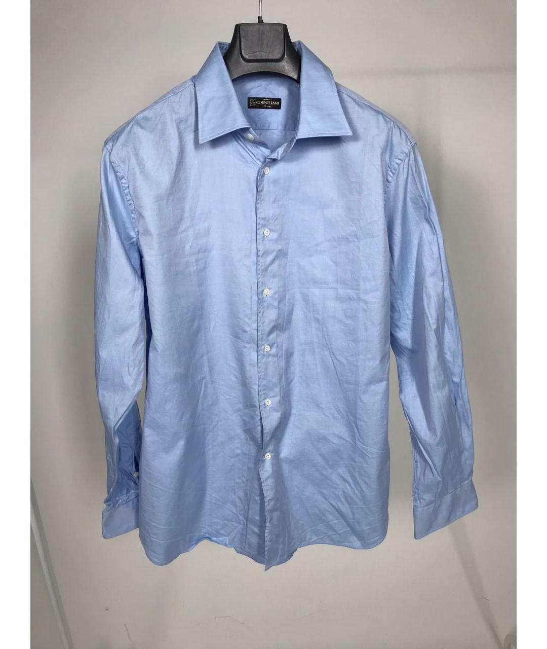 CORNELIANI Голубая хлопковая классическая рубашка, фото 5