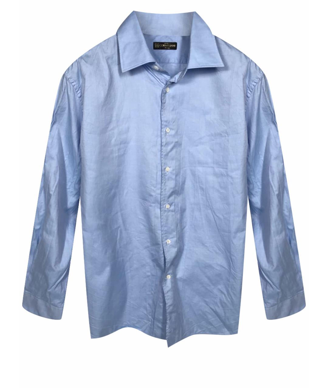 CORNELIANI Голубая хлопковая классическая рубашка, фото 1