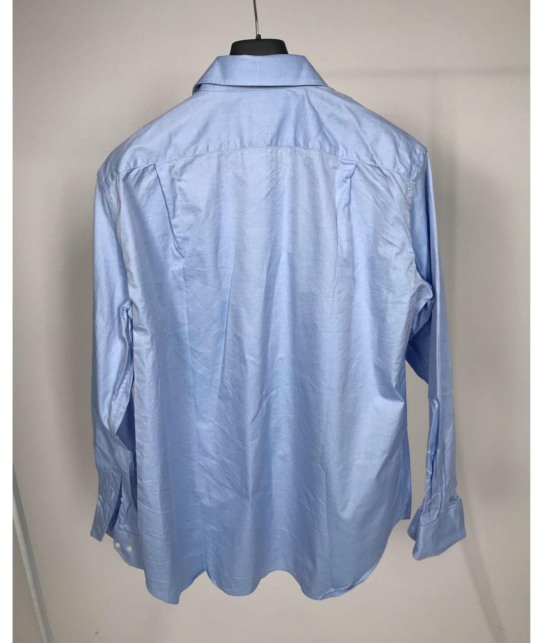CORNELIANI Голубая хлопковая классическая рубашка, фото 2
