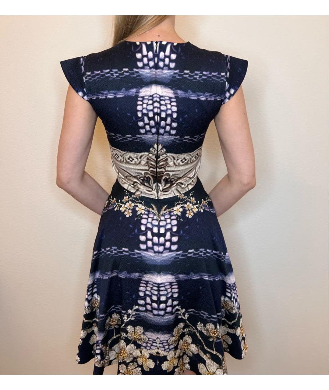 MARY KATRANTZOU Темно-синее вискозное коктейльное платье, фото 5
