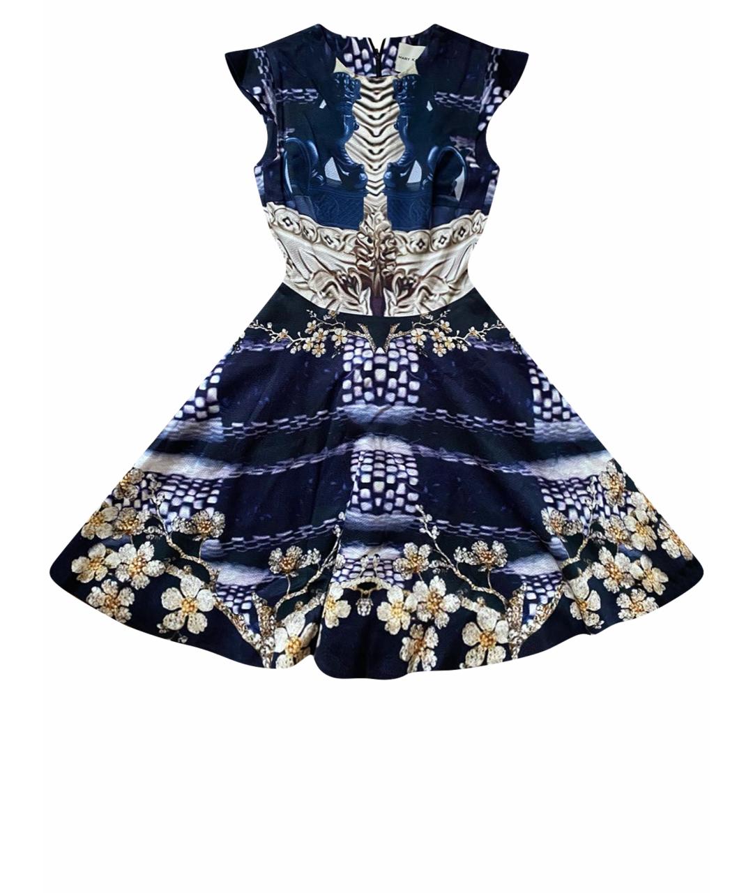 MARY KATRANTZOU Темно-синее вискозное коктейльное платье, фото 1