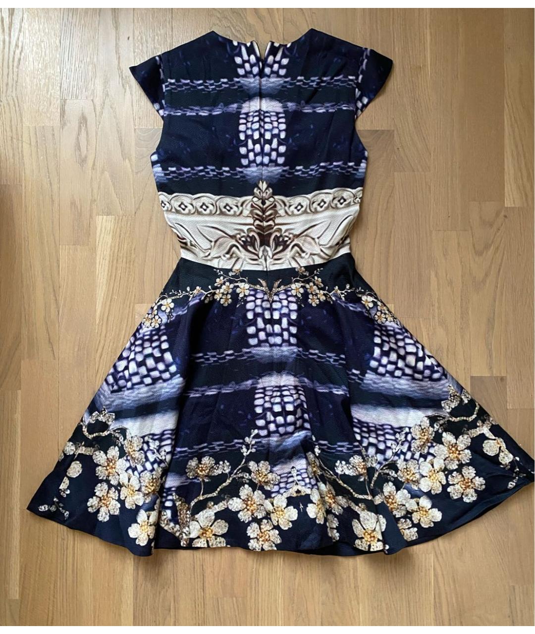 MARY KATRANTZOU Темно-синее вискозное коктейльное платье, фото 3