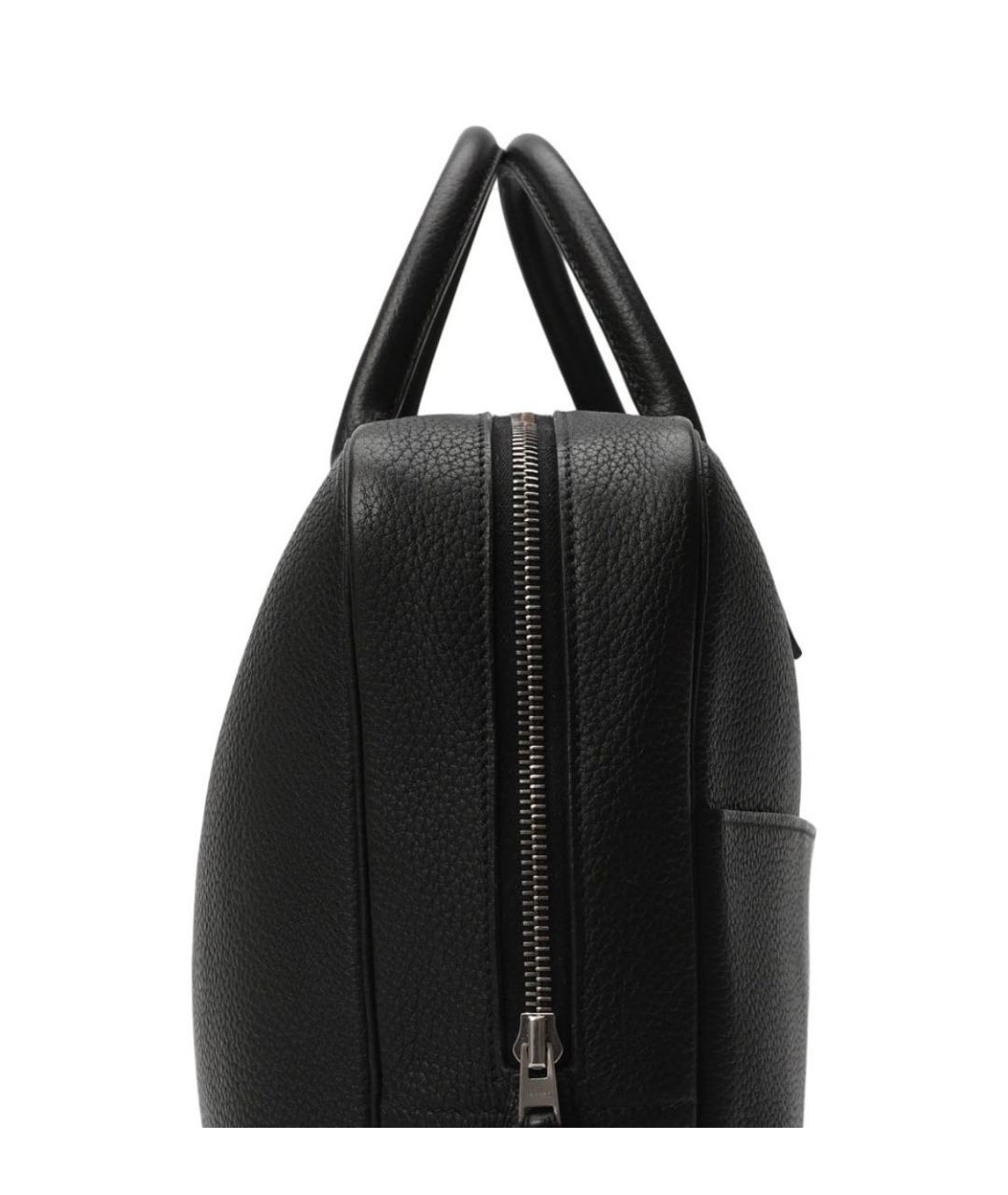 HERMES Черный кожаный портфель, фото 3