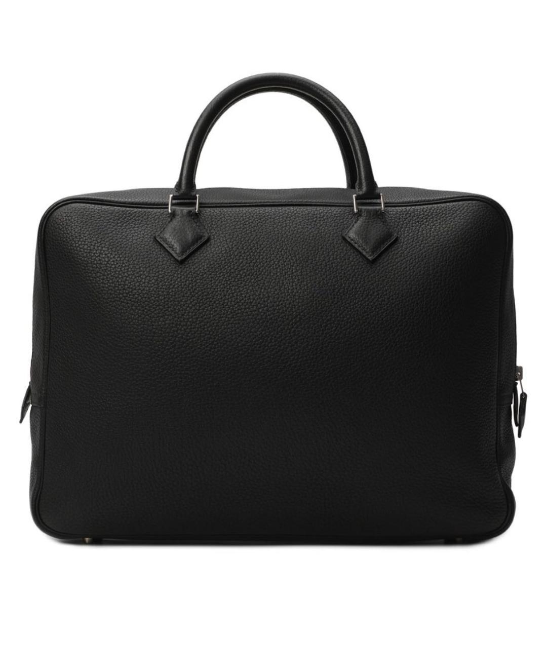 HERMES Черный кожаный портфель, фото 2