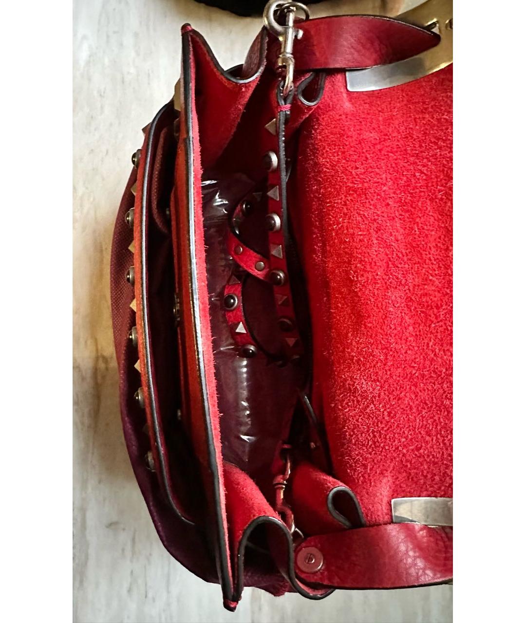 VALENTINO Красная кожаная сумка через плечо, фото 4