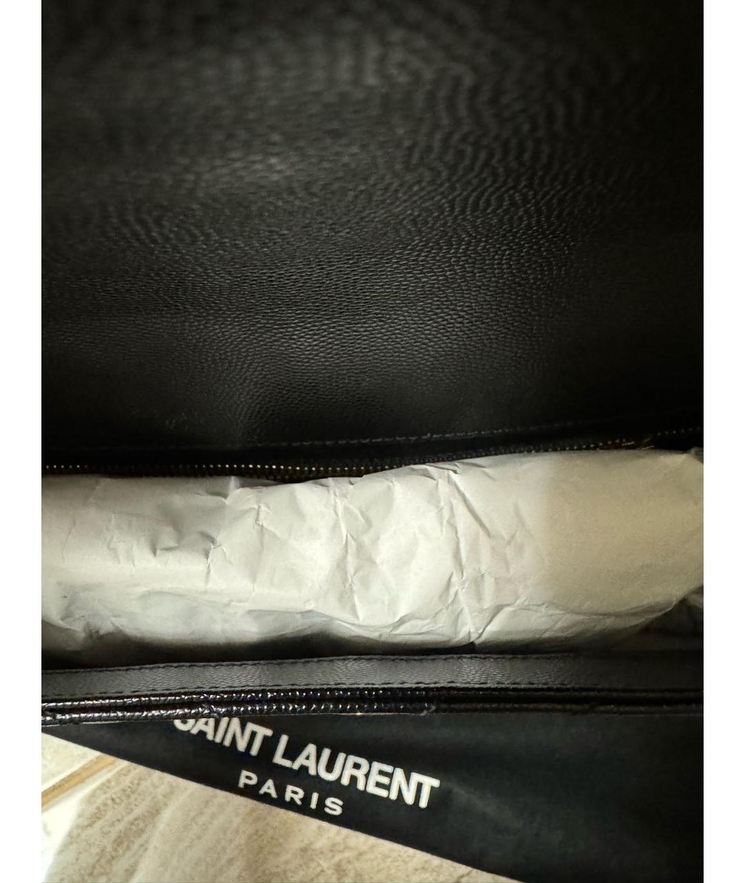 SAINT LAURENT Черная кожаная сумка через плечо, фото 5