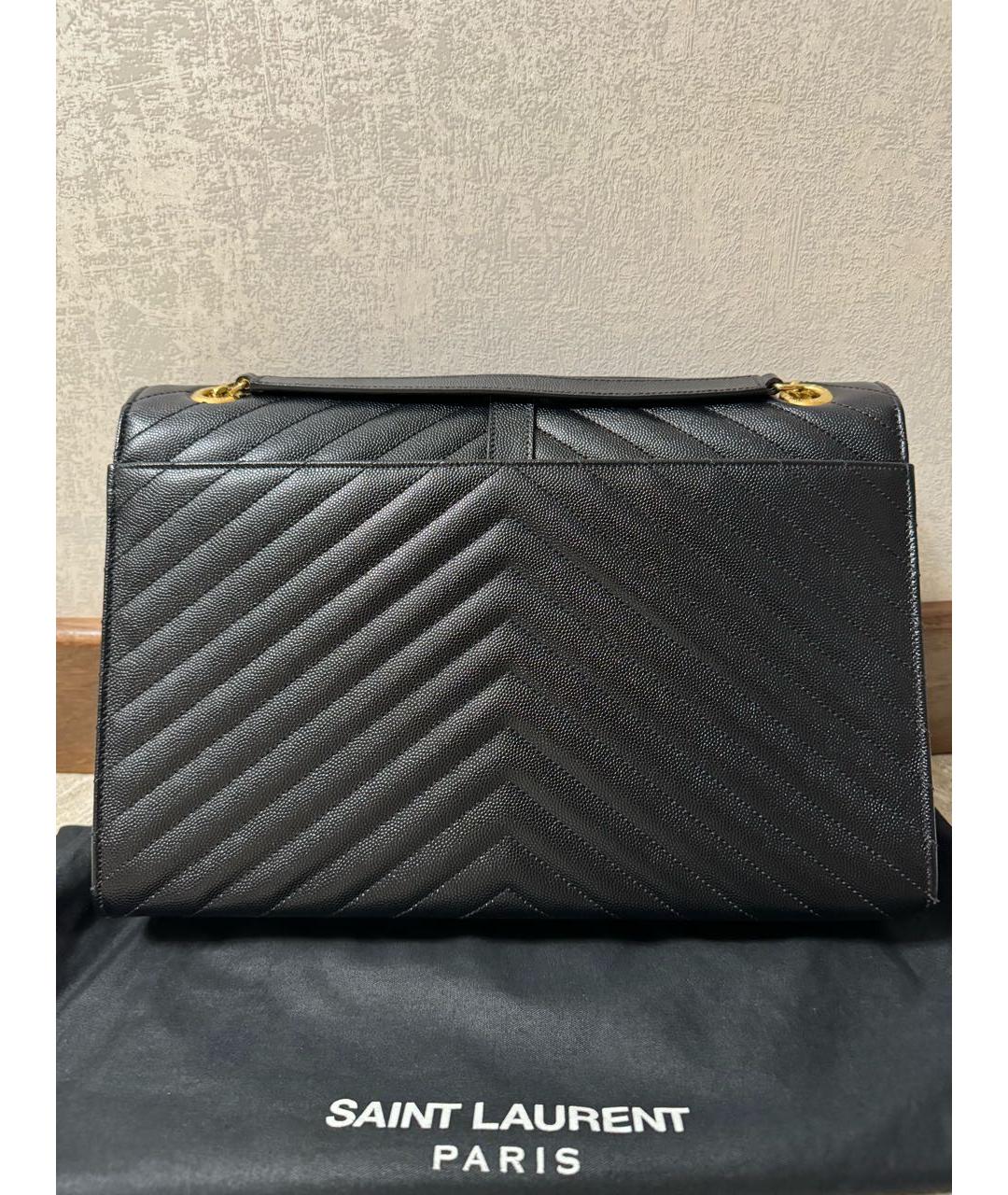 SAINT LAURENT Черная кожаная сумка через плечо, фото 3