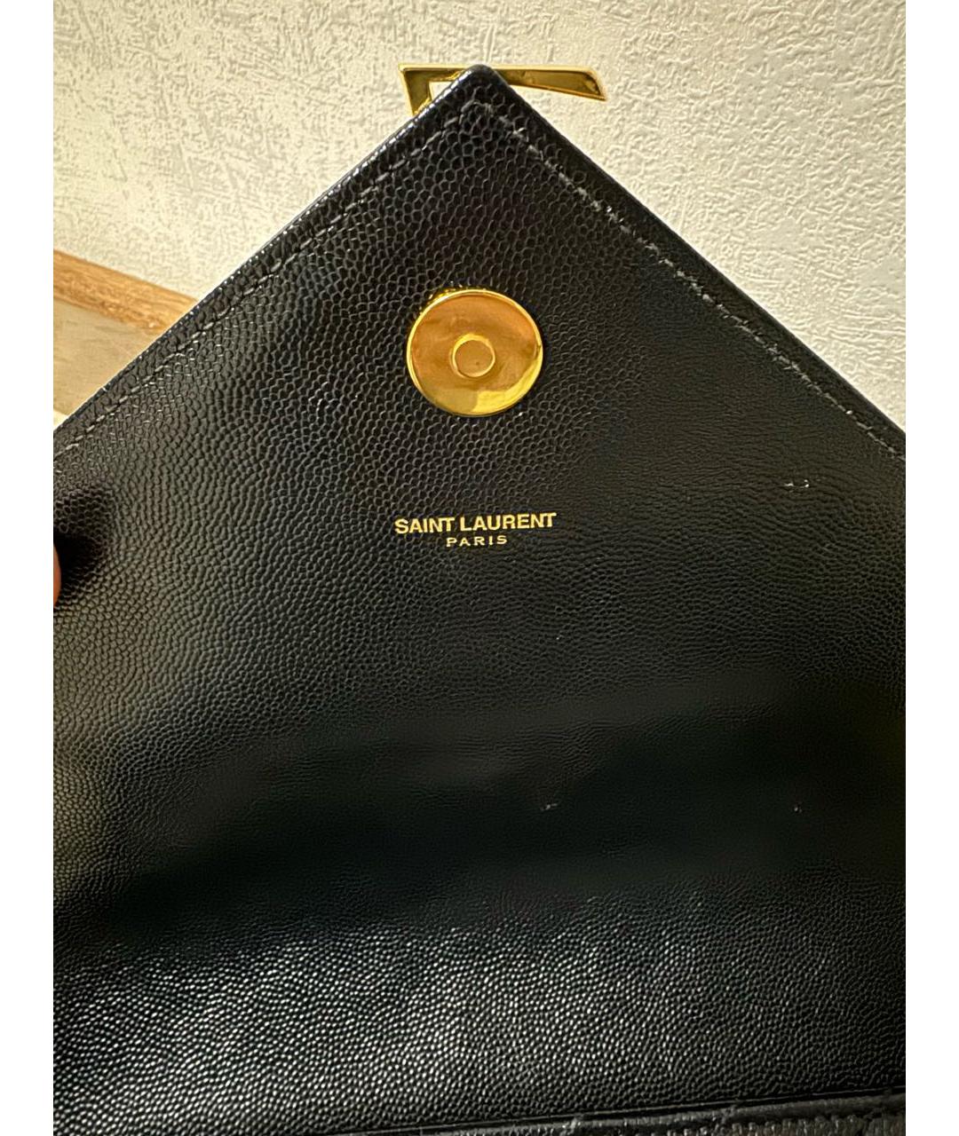 SAINT LAURENT Черная кожаная сумка через плечо, фото 4