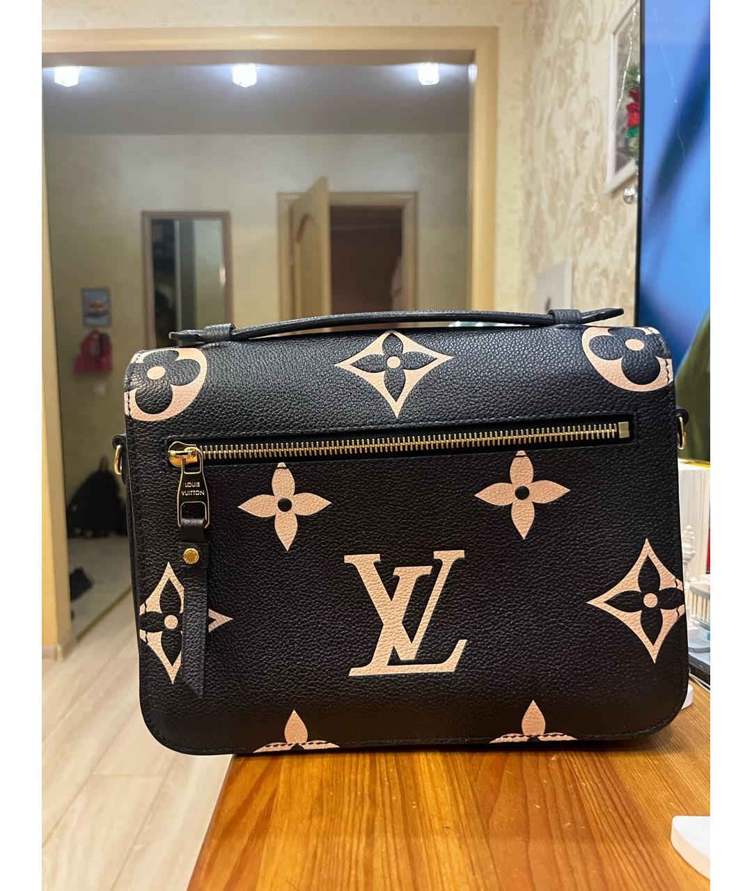 LOUIS VUITTON Черная кожаная сумка через плечо, фото 2