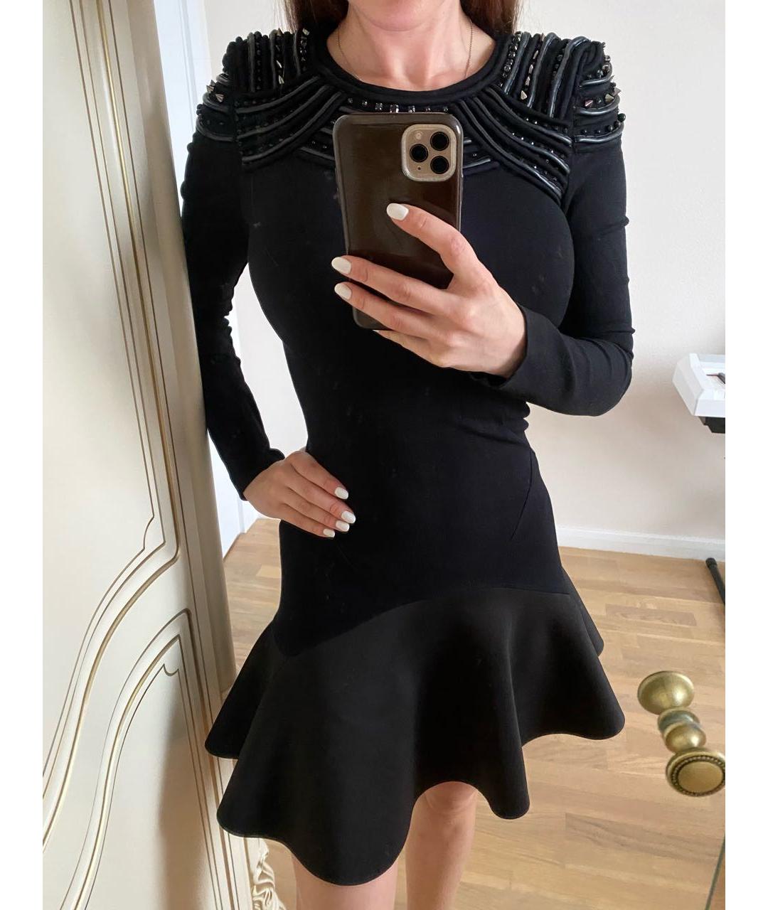 AMEN Черное вискозное коктейльное платье, фото 5