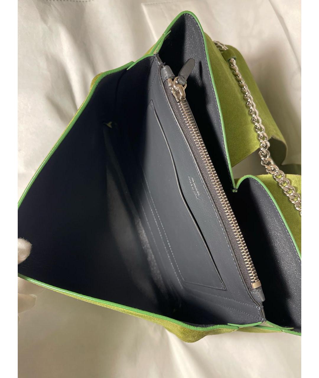 JIL SANDER Зеленая кожаная сумка с короткими ручками, фото 8