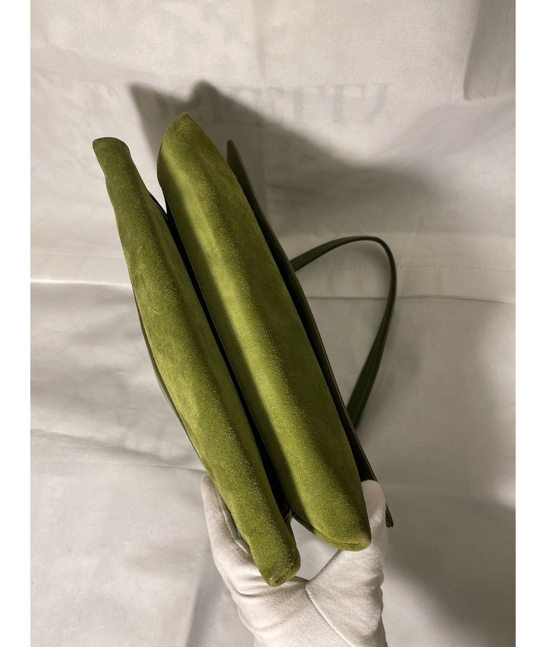 JIL SANDER Зеленая кожаная сумка с короткими ручками, фото 5