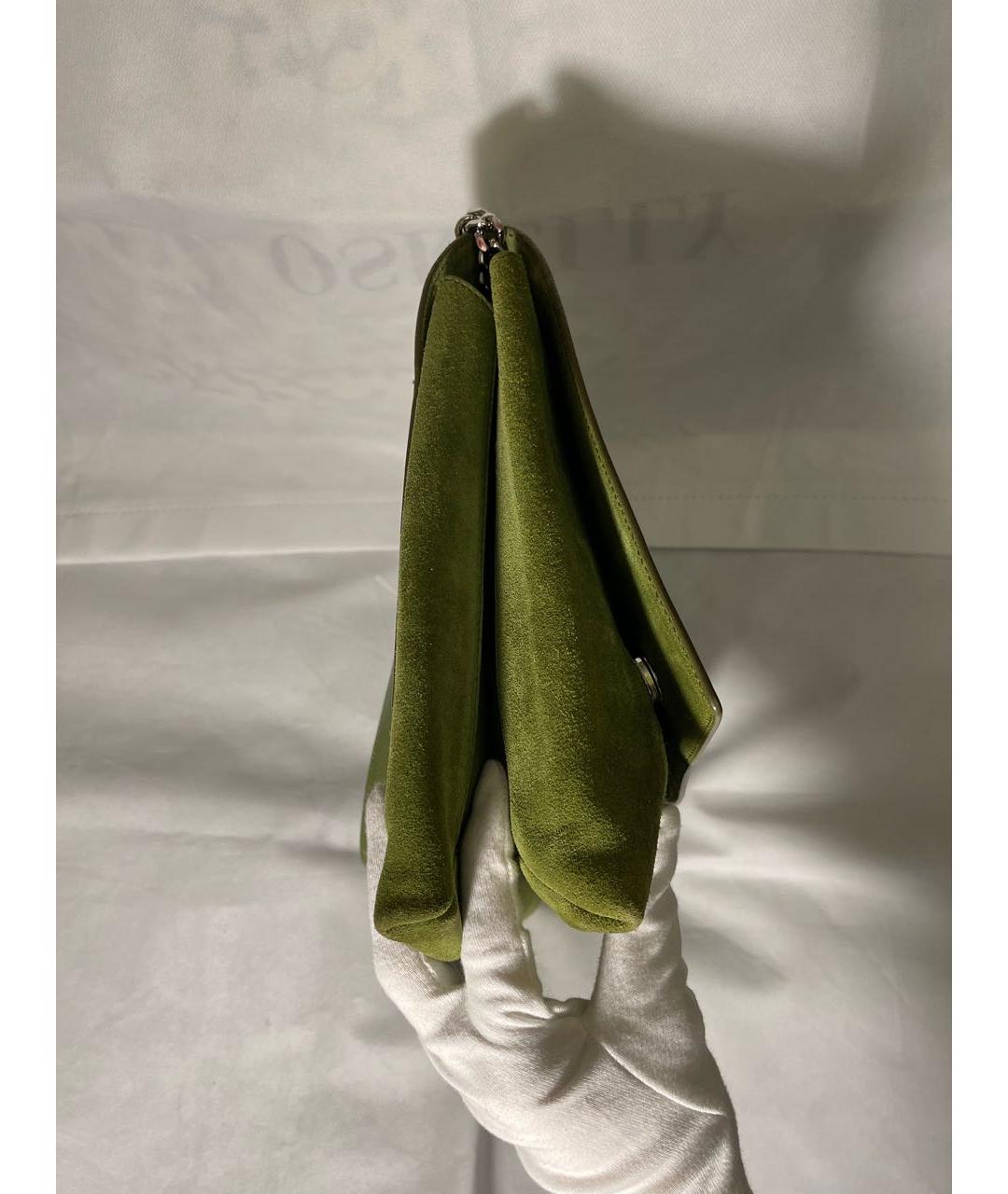 JIL SANDER Зеленая кожаная сумка с короткими ручками, фото 3