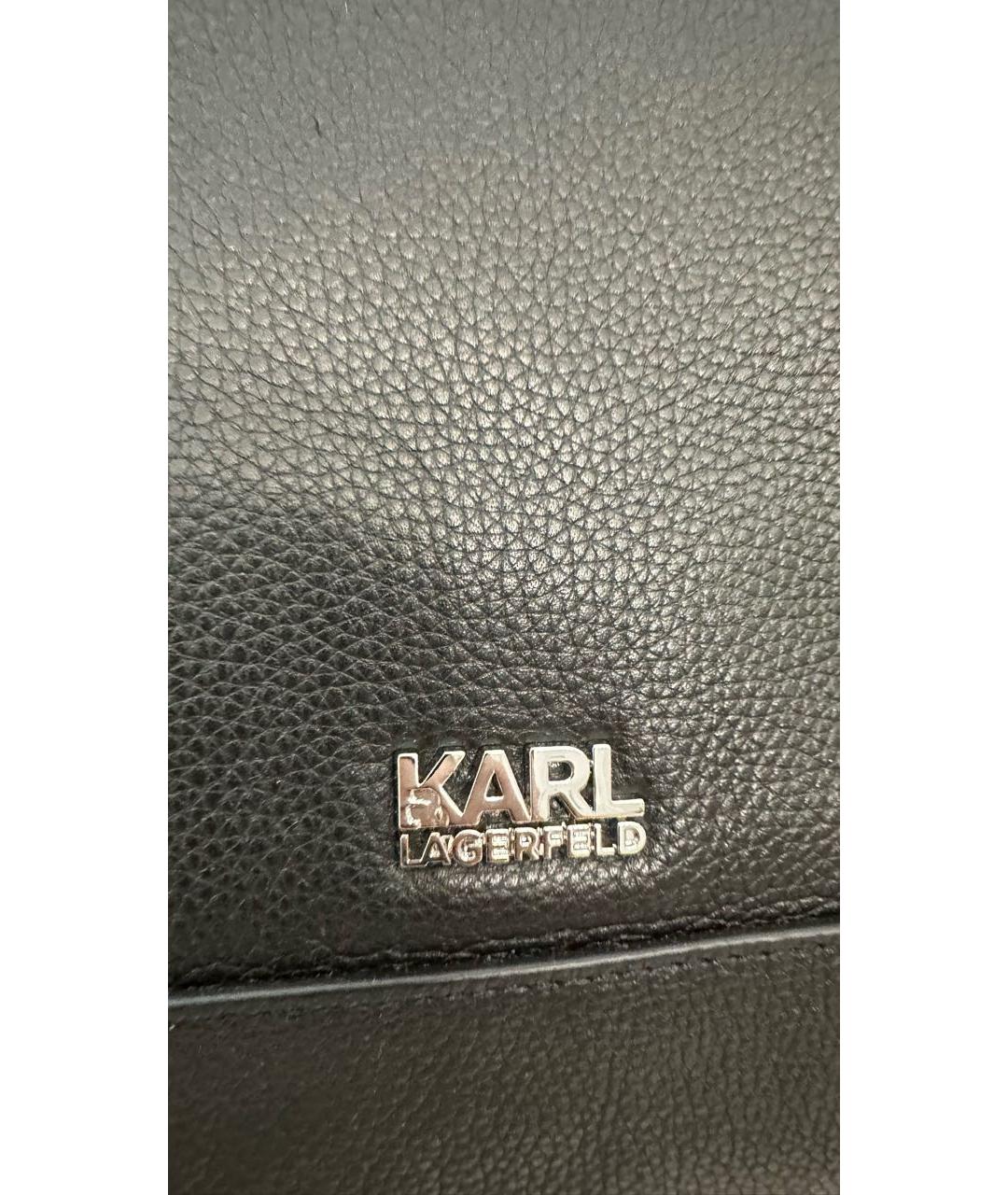 KARL LAGERFELD Черный кожаный рюкзак, фото 7