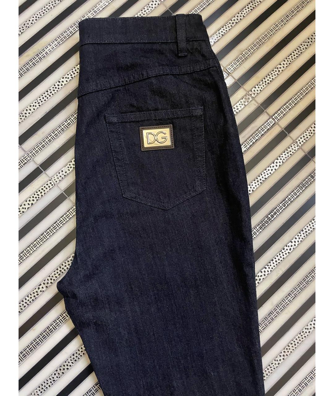 DOLCE&GABBANA Темно-синие хлопко-эластановые джинсы слим, фото 7
