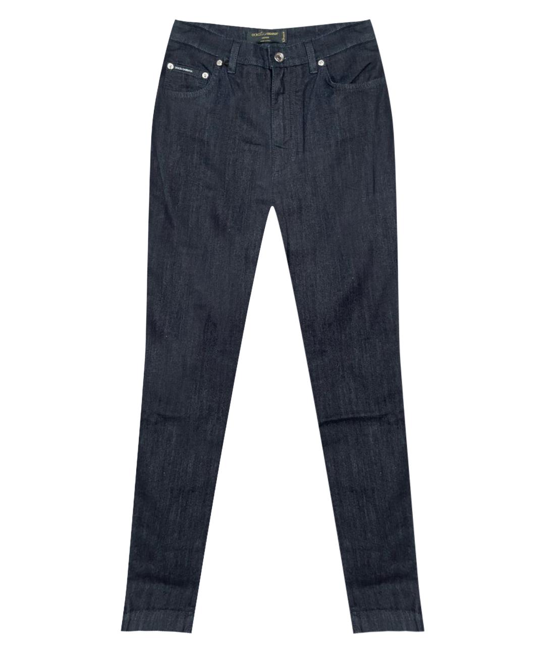 DOLCE&GABBANA Темно-синие хлопко-эластановые джинсы слим, фото 10