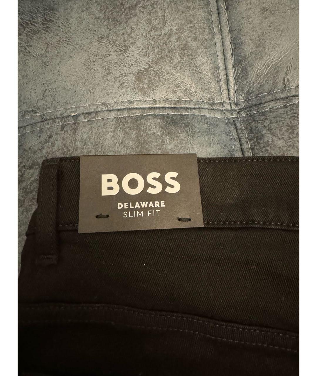 HUGO BOSS Черные хлопко-эластановые прямые джинсы, фото 7