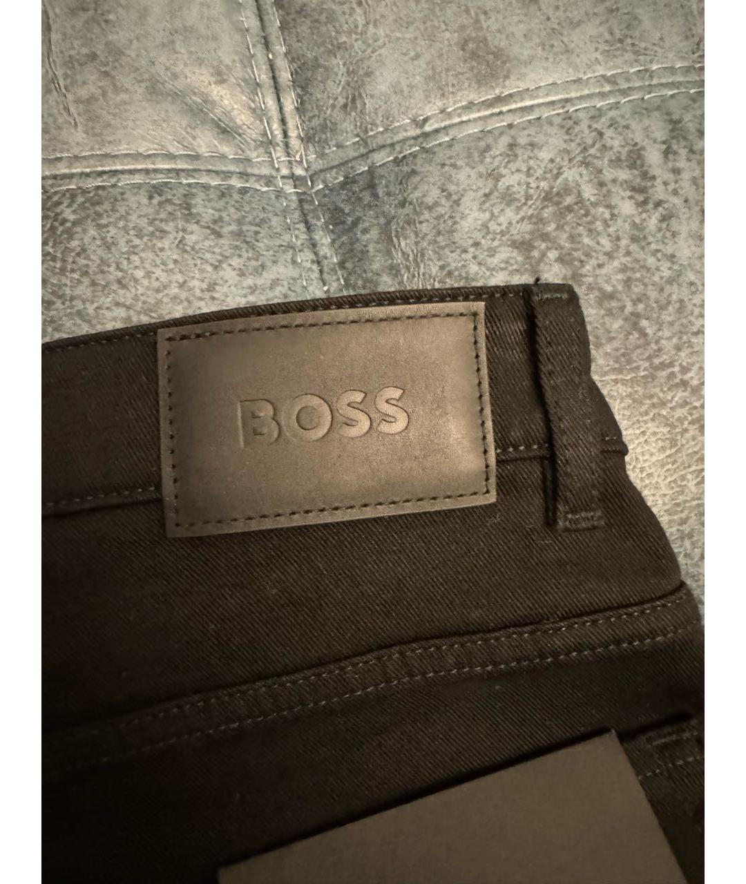 HUGO BOSS Черные хлопко-эластановые прямые джинсы, фото 5