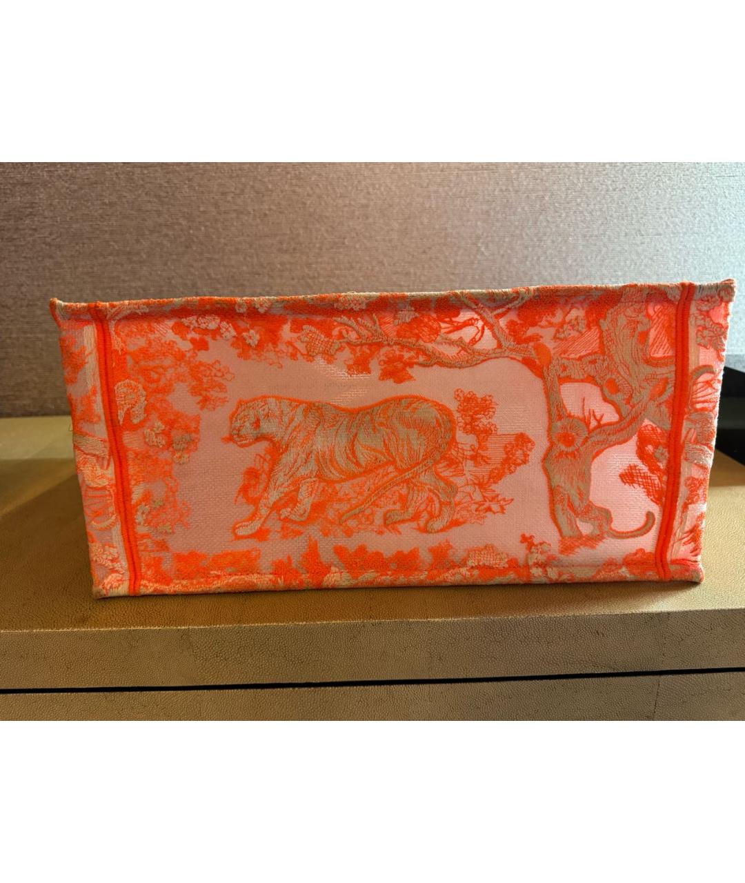CHRISTIAN DIOR PRE-OWNED Оранжевая тканевая сумка тоут, фото 5