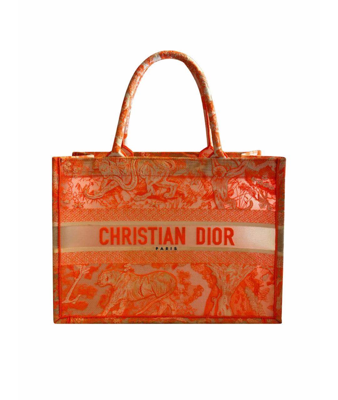 CHRISTIAN DIOR PRE-OWNED Оранжевая тканевая сумка тоут, фото 1