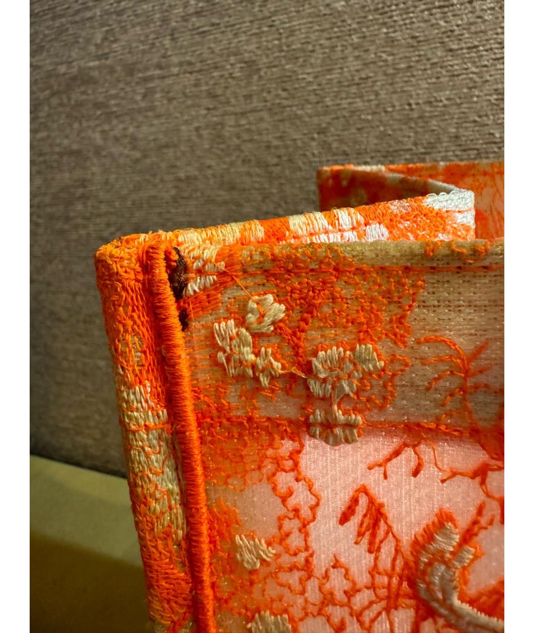 CHRISTIAN DIOR PRE-OWNED Оранжевая тканевая сумка тоут, фото 7