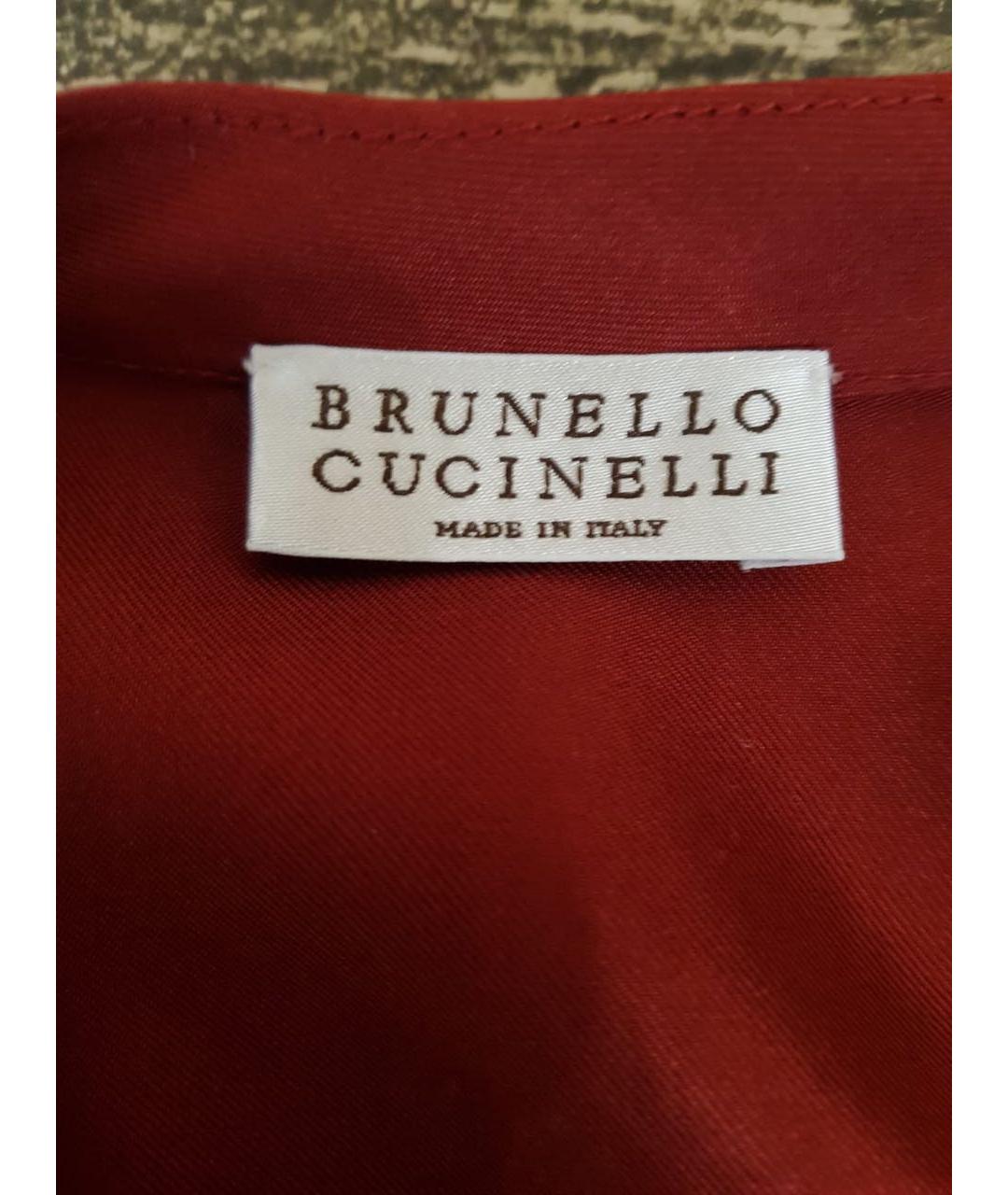 BRUNELLO CUCINELLI Бордовая шелковая блузы, фото 3