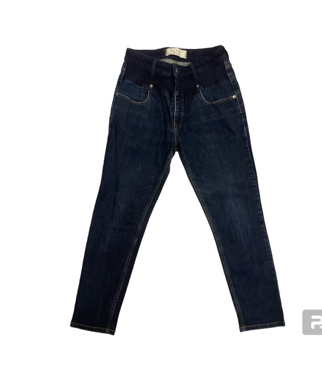 MARNI Темно-синие хлопковые прямые джинсы, фото 7