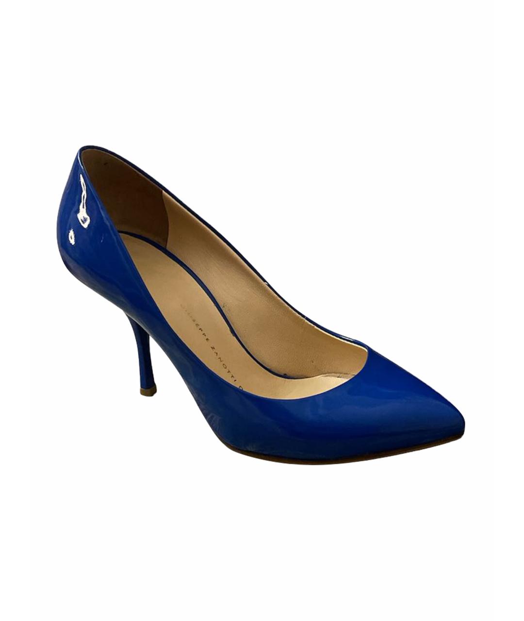 GIUSEPPE ZANOTTI DESIGN Темно-синие лодочки на низком каблуке, фото 1