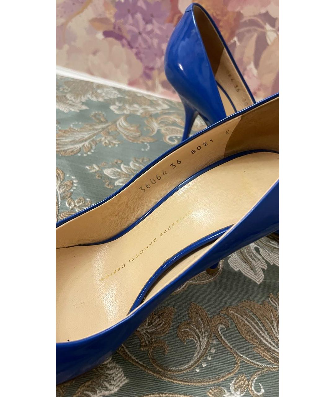 GIUSEPPE ZANOTTI DESIGN Темно-синие лодочки на низком каблуке, фото 3