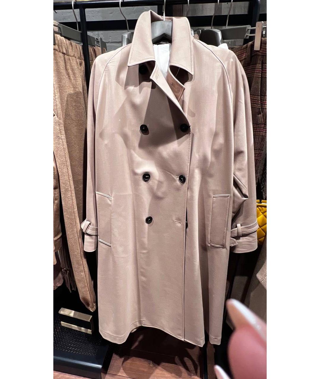 WEEKEND MAX MARA Коричневый шерстяной тренч/плащ, фото 8