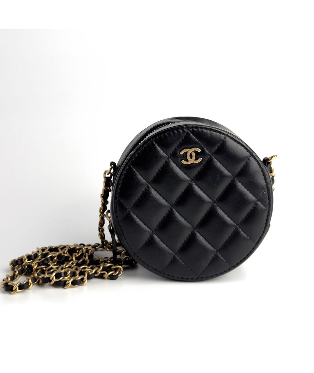 CHANEL PRE-OWNED Черная кожаная сумка через плечо, фото 7