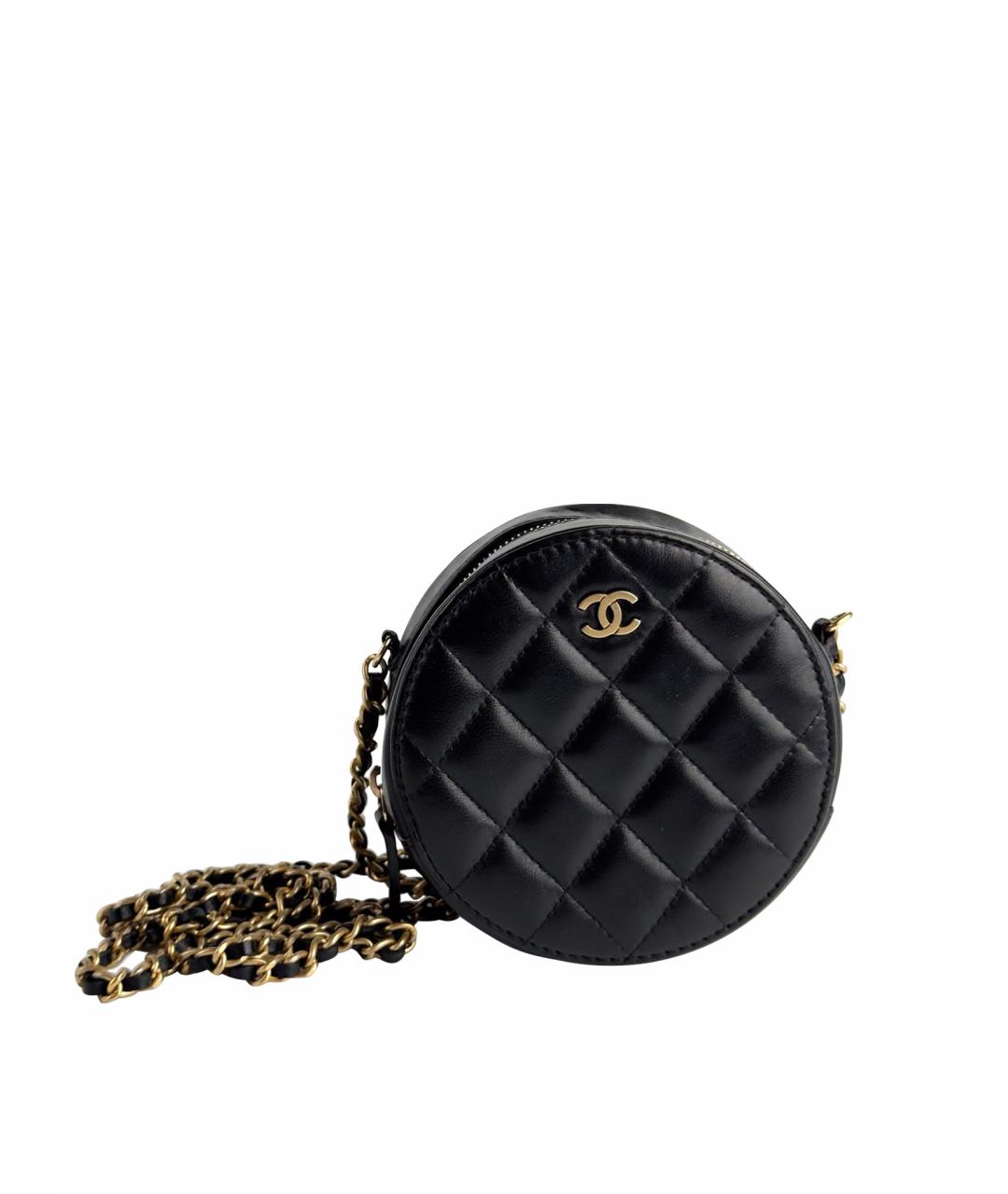 CHANEL PRE-OWNED Черная кожаная сумка через плечо, фото 1