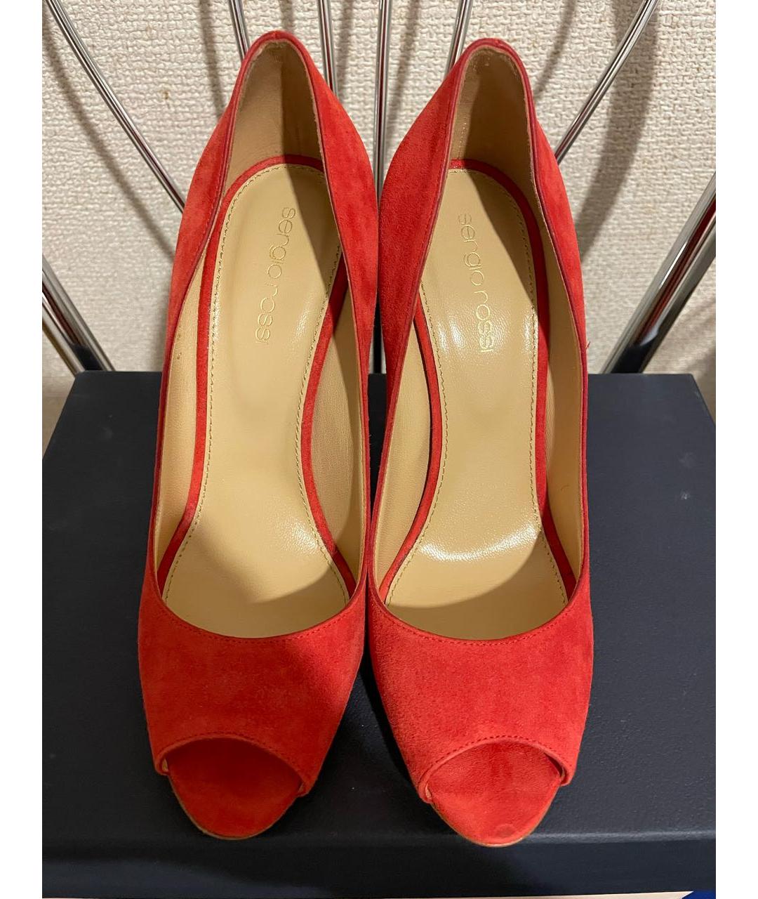 SERGIO ROSSI Красные замшевые туфли, фото 2