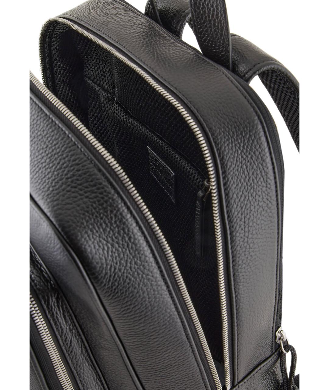 EMPORIO ARMANI Черный кожаный рюкзак, фото 4