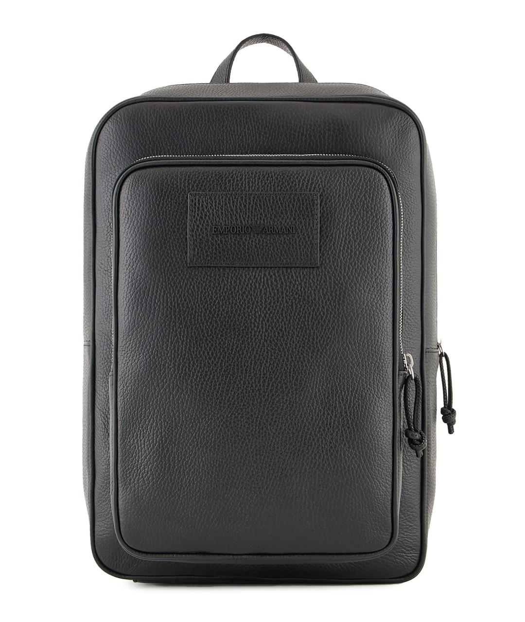 EMPORIO ARMANI Черный кожаный рюкзак, фото 1