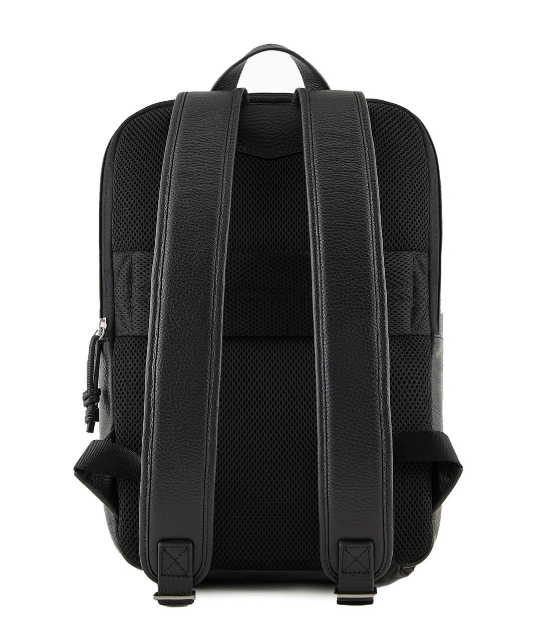EMPORIO ARMANI Черный кожаный рюкзак, фото 2