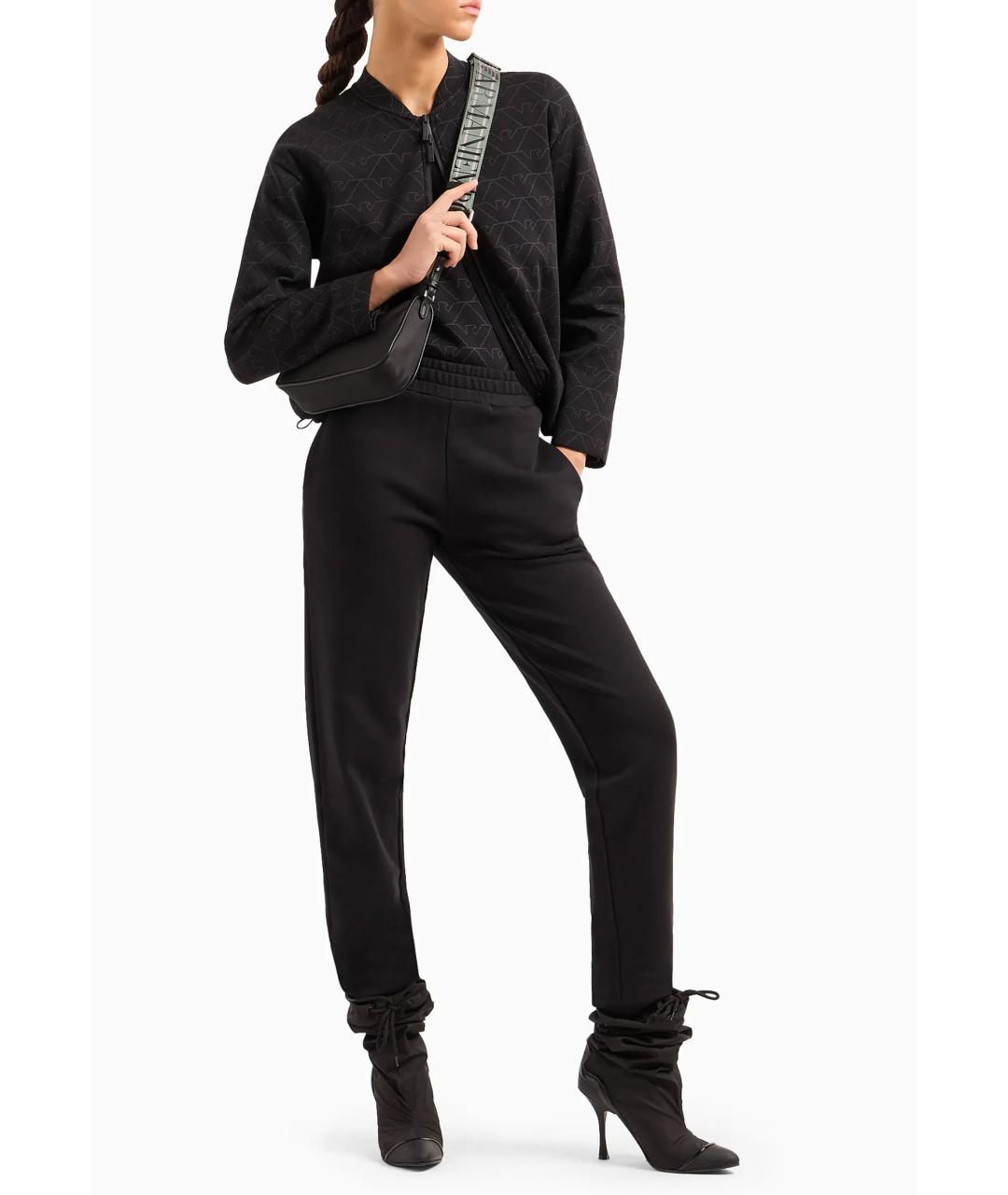 EMPORIO ARMANI Черные хлопковые спортивные брюки и шорты, фото 2