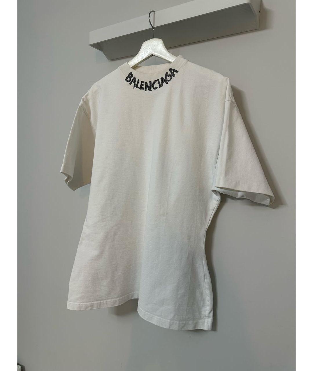 BALENCIAGA Белая хлопковая футболка, фото 2
